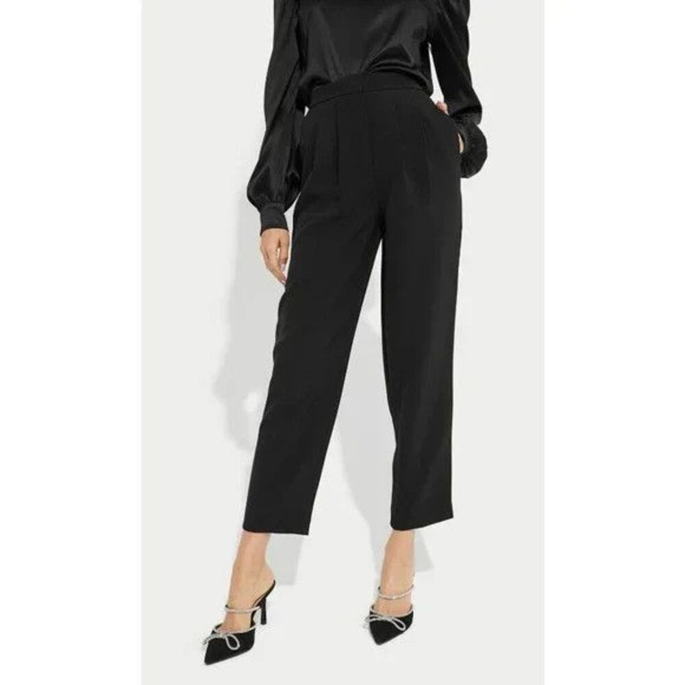 Generation Love Ellen Tuxedo Crepe Pants Pleated Front Trousers Black 8 NWT $248